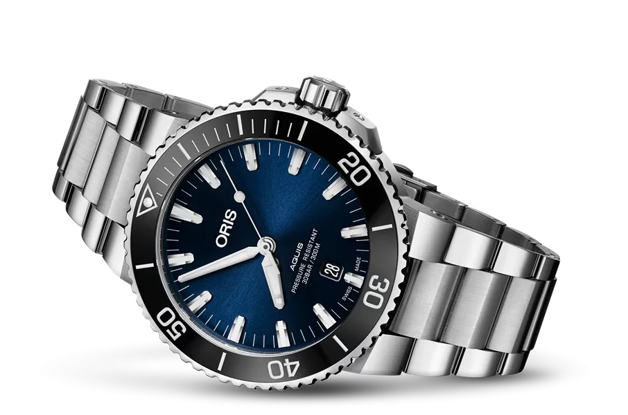 Oris Aquis Date Blue Dial Steel Bracelet 43.5mm Watch 01 733 7730 4135-07 8 24 05PEB