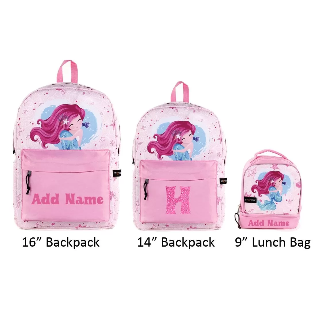 Personalized School Backpack or Lunch Bag - Mermaid