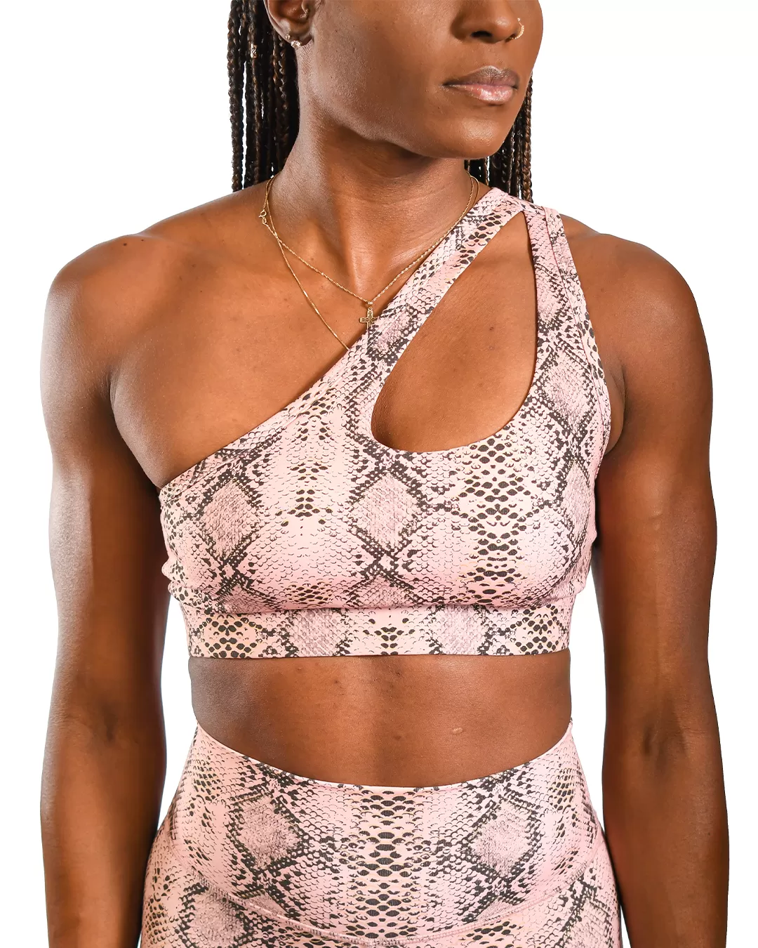 Pink & Gold Boa Sports Bra