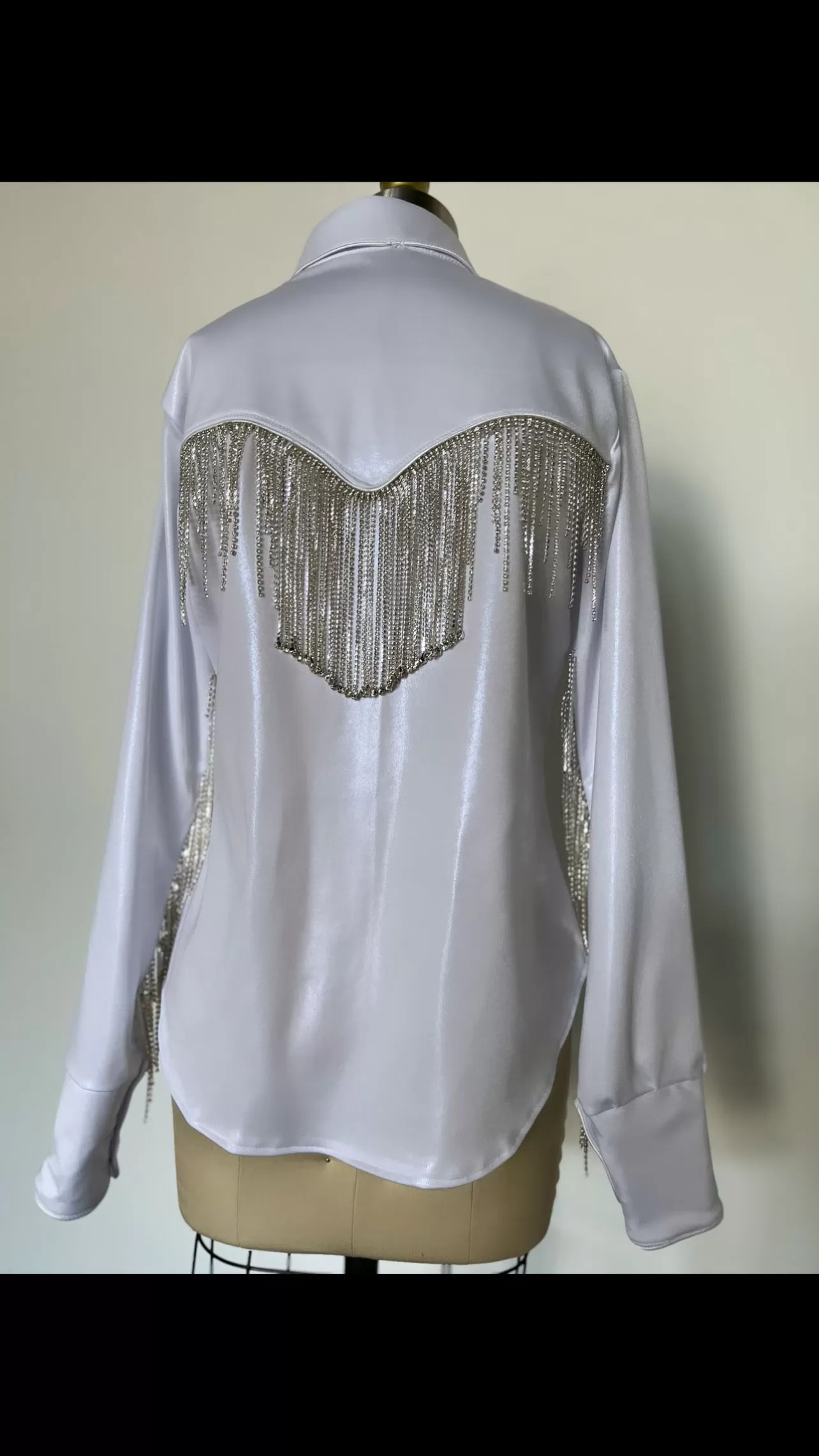 Rhinestone Fringe Pearl Snap Western Shirt