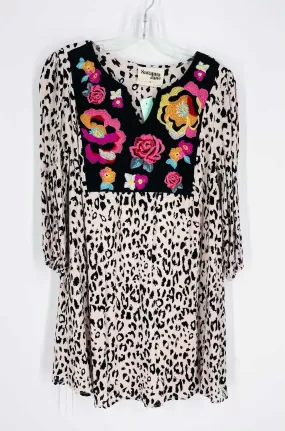 Savanna Jane Size S Pink/Multi Animal Print Floral Dresses Dress