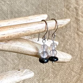 Shungite & Rose Quartz Earrings, Unconditional Love