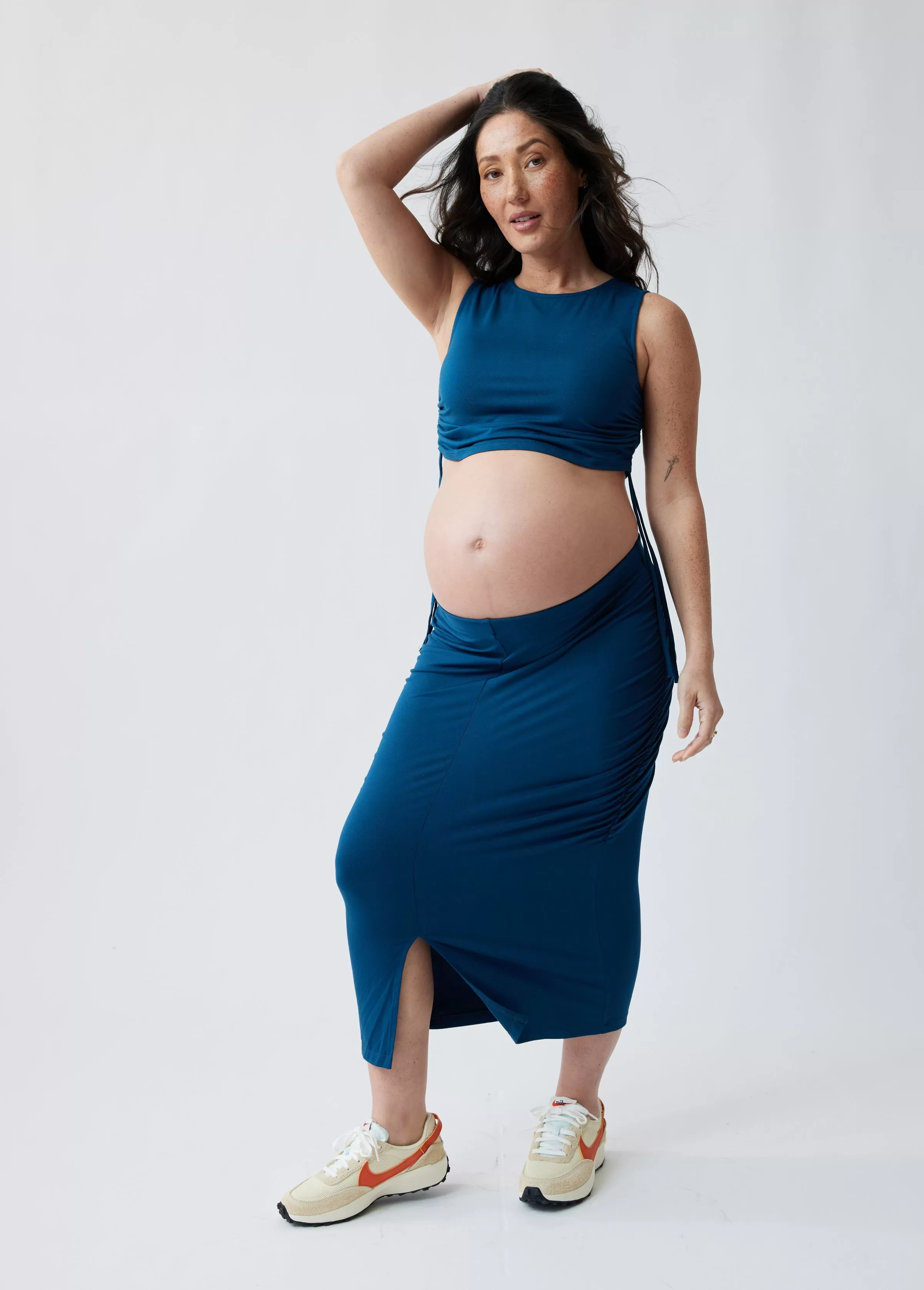 Side Ruched Maternity Knit Top