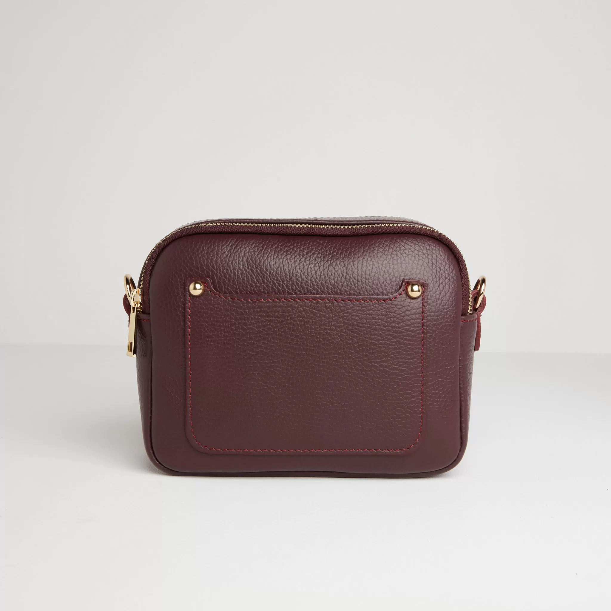 Sienna Crossbody Bag in Burgundy with Light Pink Leopard Strap