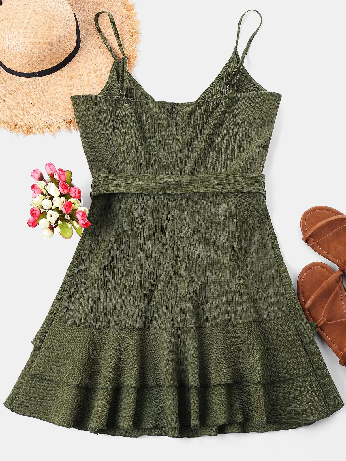 Spaghetti Strap Surplice Dress