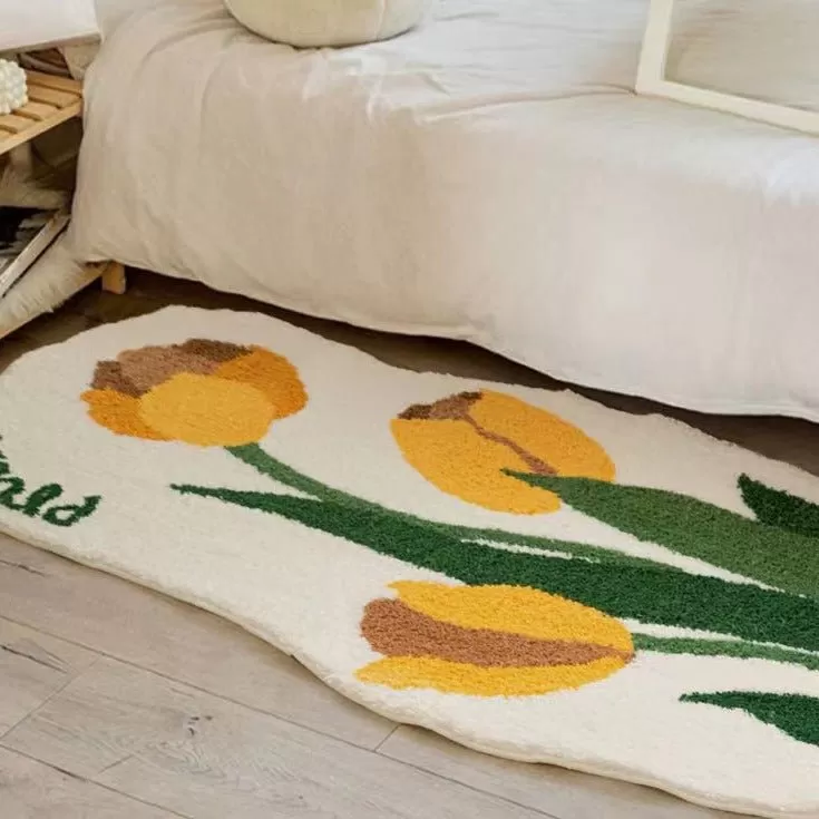 Sunshine Yellow Tulips Rug