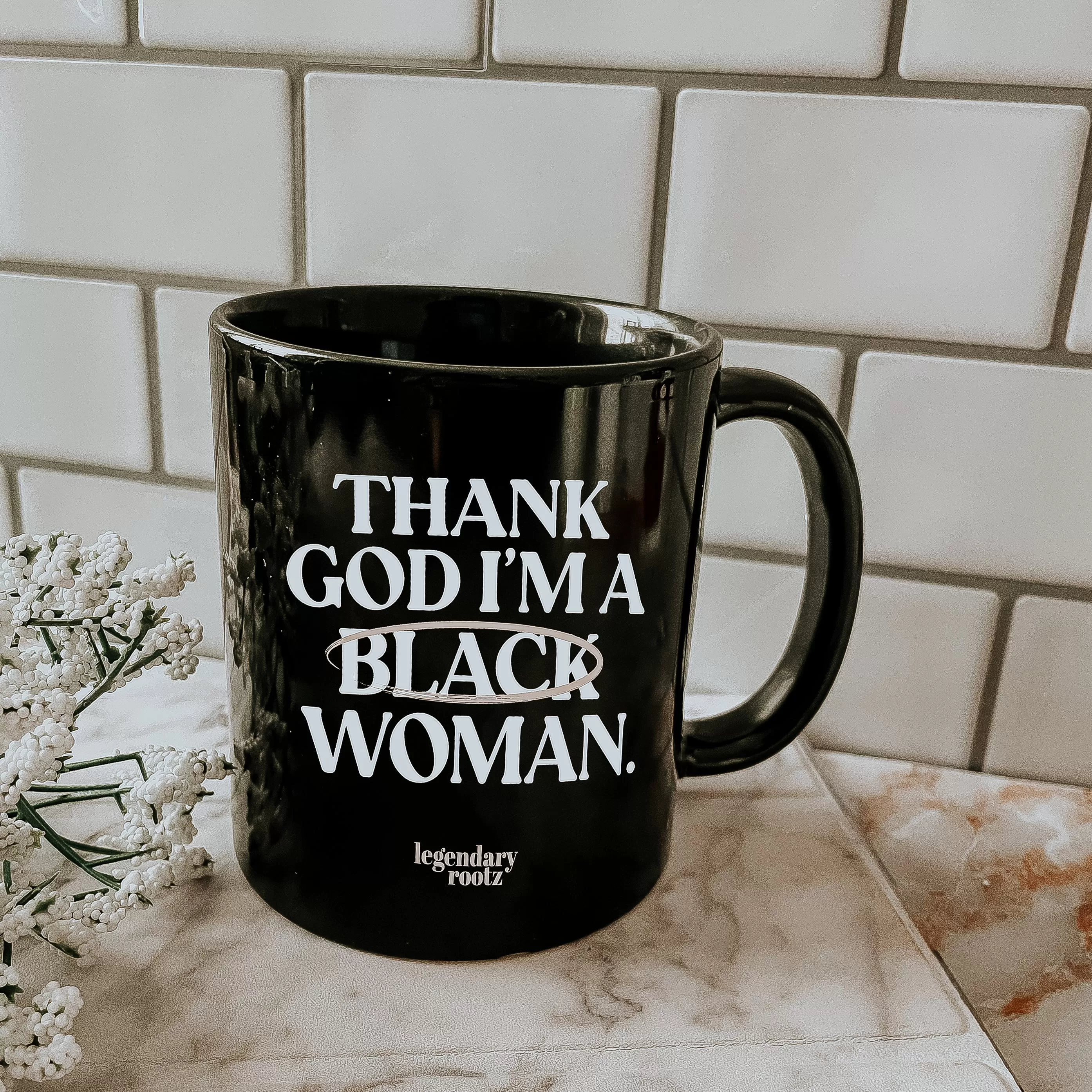 Thank God I'm A Black Woman | Black Mug