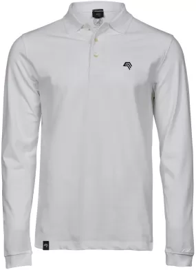 TJS 1406 ― Luxury Longsleeve Stretch Polo Shirt - Weiß