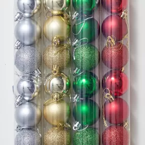 Tube Baubles 18pcs Asst (4cm)